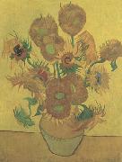 Vincent Van Gogh Still life Vase with Fourteen Sunflowers (nn04) oil